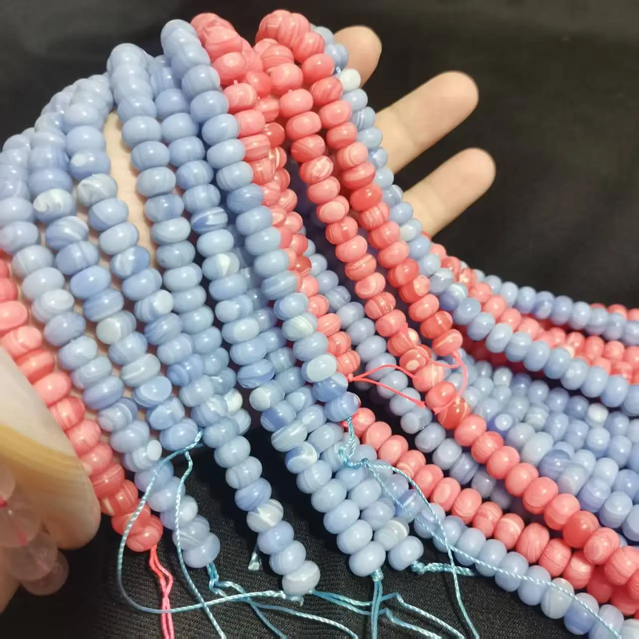 

1pcs/lot 8*5mm Red and Blue Loosing Beads Natural Agate DIY for jewelry making