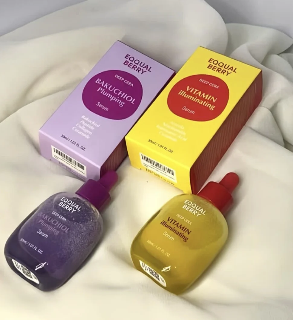 Suero Facial EQQUALBERRY Deep Cera Bakuchiol de 30 ml, Suero Iluminador con Vitaminas, Alternativa al Retinol, Antienvejecimiento
