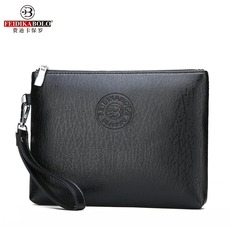 Bolso tipo sobre de mano para hombre, Cartera de cuero suave de PU de gran capacidad, bolso para teléfono móvil, bolsos de mano elegantes para ocio, novedad de 2024