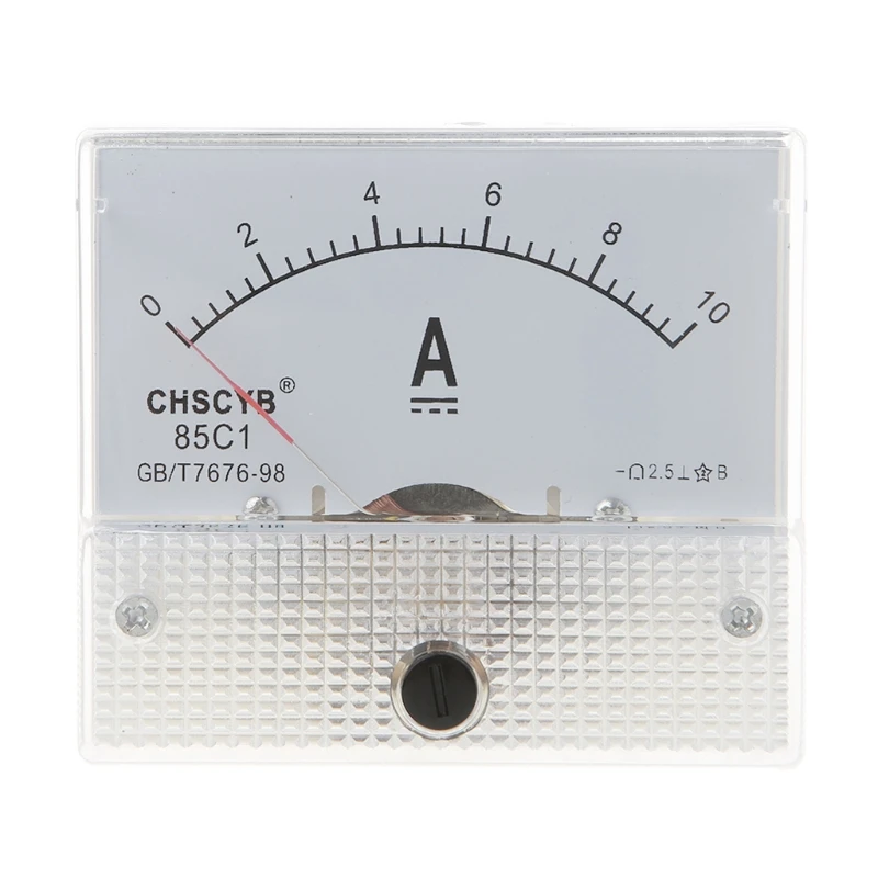 0-10A Analog for DC Current Panel Meter Amperemeter Rectangle Measuring Detector