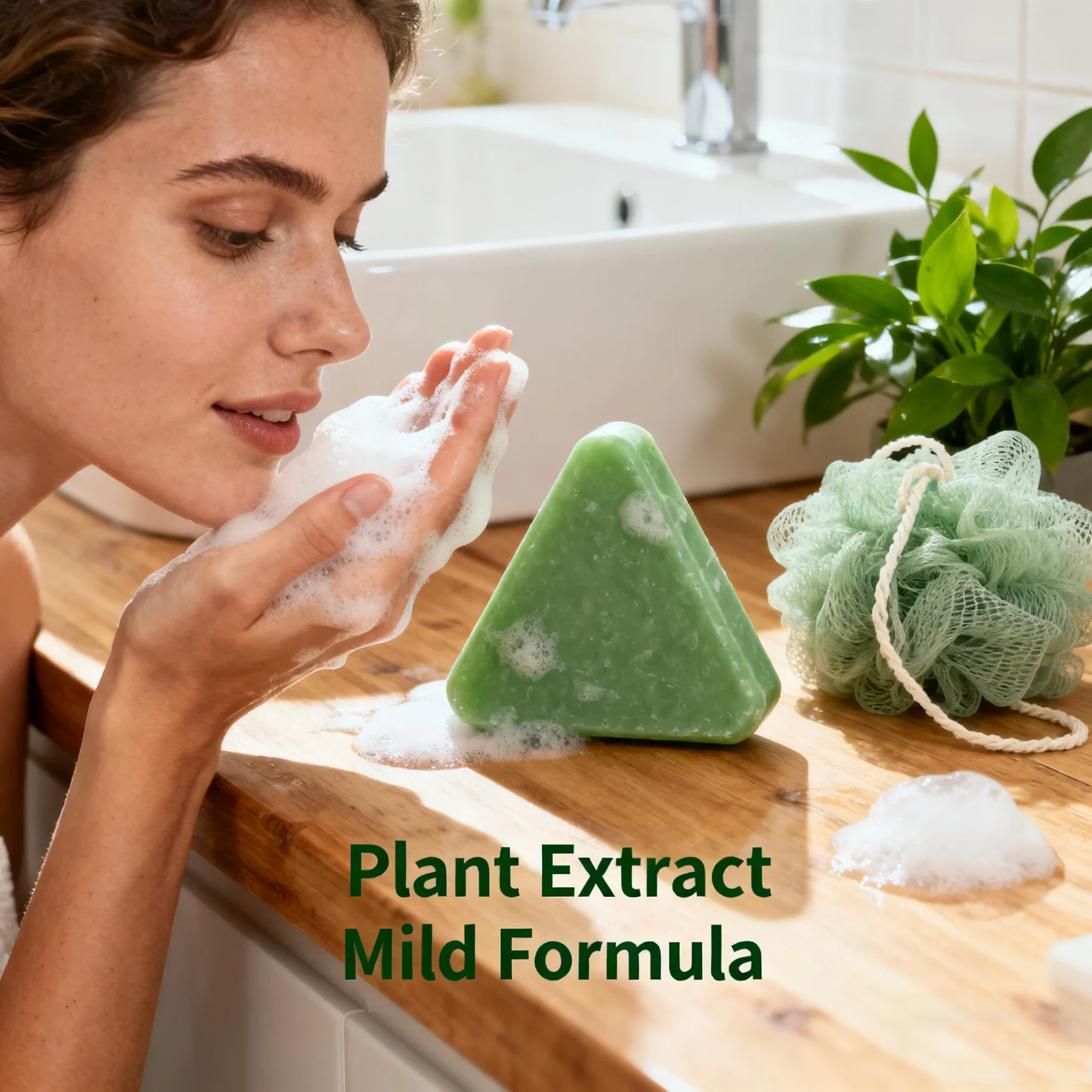 

Side Leaf Usman Grass Shampoo Soap for Oil Control, Anti - Hair Loss & Anti - Dandruff