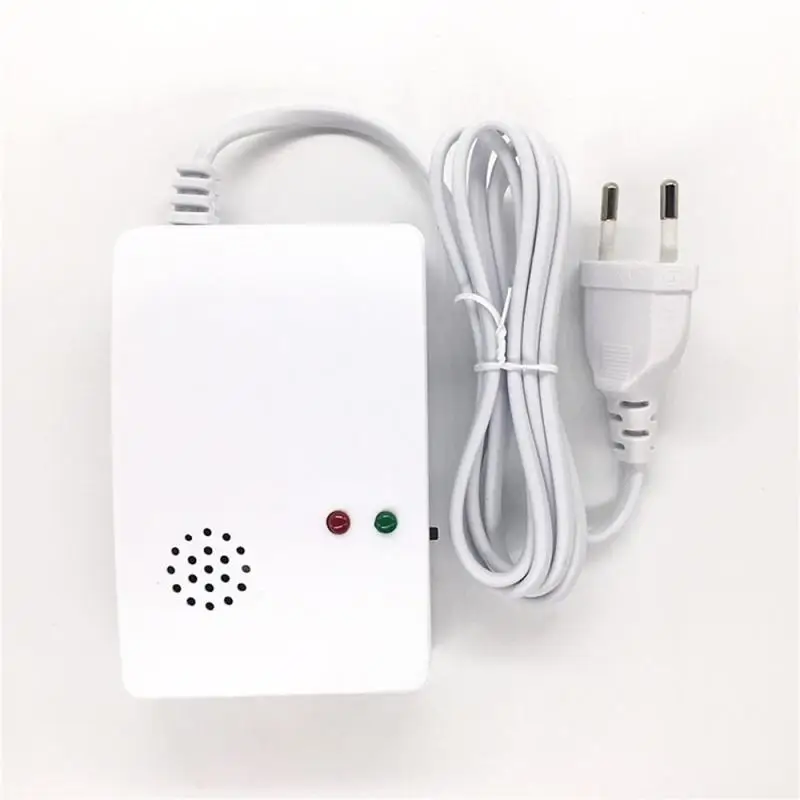 Corui Brandbaar Gas Alarm Sensor Gas Lekkage Detector Eu Plug Standalone Natuurlijke/Vloeibaar Gas Lek Detector Voor Home Security