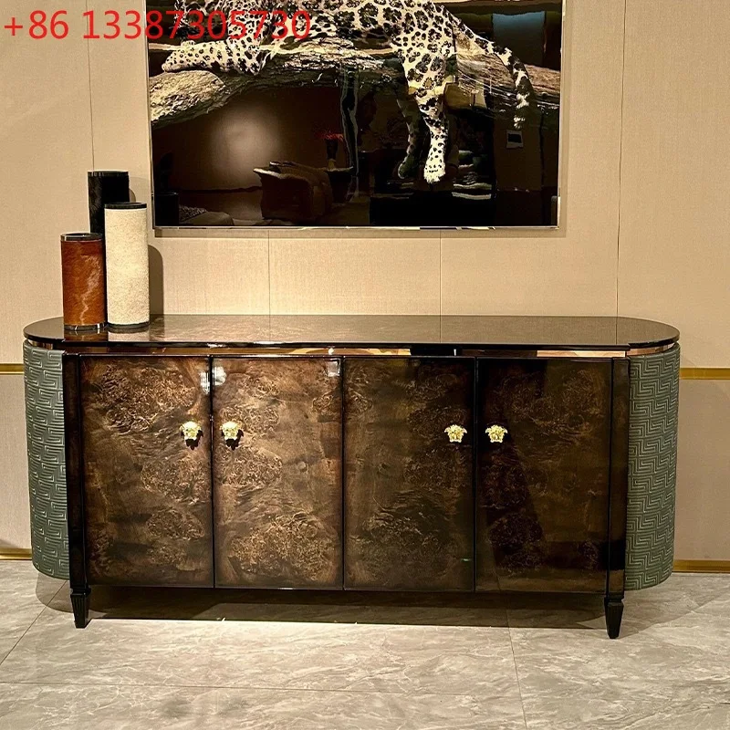 

Italian side cabinet light luxury door cabinet living room decorative cabinet