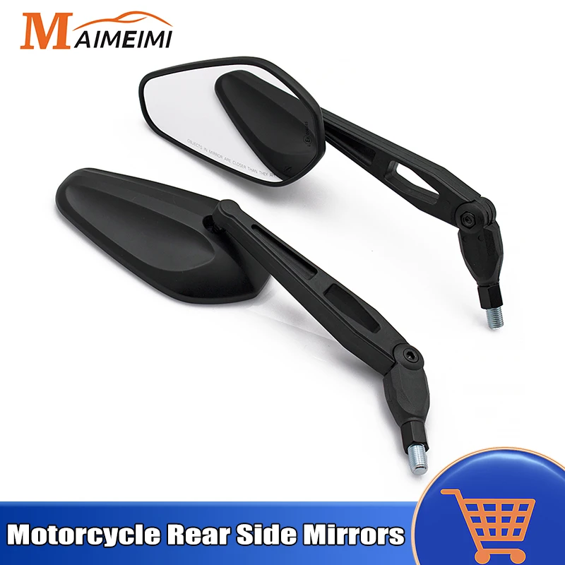 2Pcs Universial Motorcycle Rearview Mirror Scooter E-Bike Handlebar Rear View Side Mirror Electromobile Back Side Folding Mirror