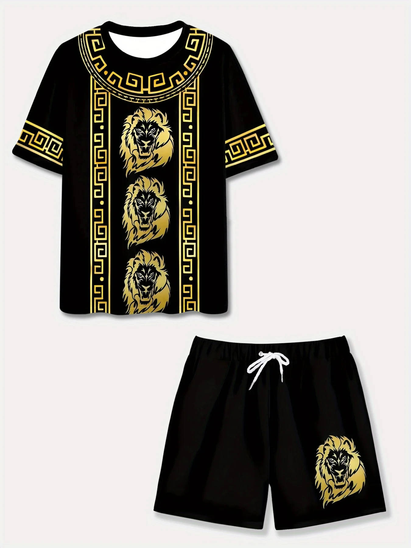 

2025 Latest Hot T-shirt Set 3D Vacation Style Trendy Various Elements Fashionable Street Men's Set Summer Top Shorts Breathable