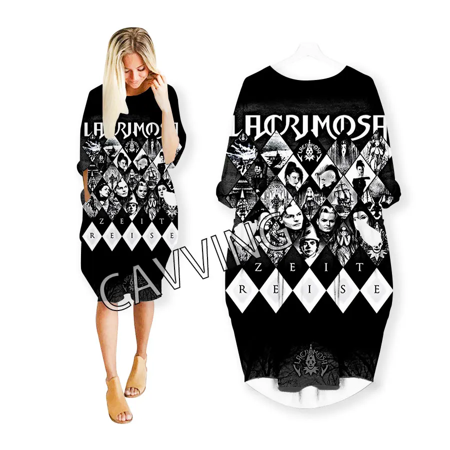 Cavving 3D Print Rock Band Fashion Funny Shirt Pak Harajuku Top Vrouwen Anime Gown Logo Vrouwen Rok Lange-mouwen Jurk