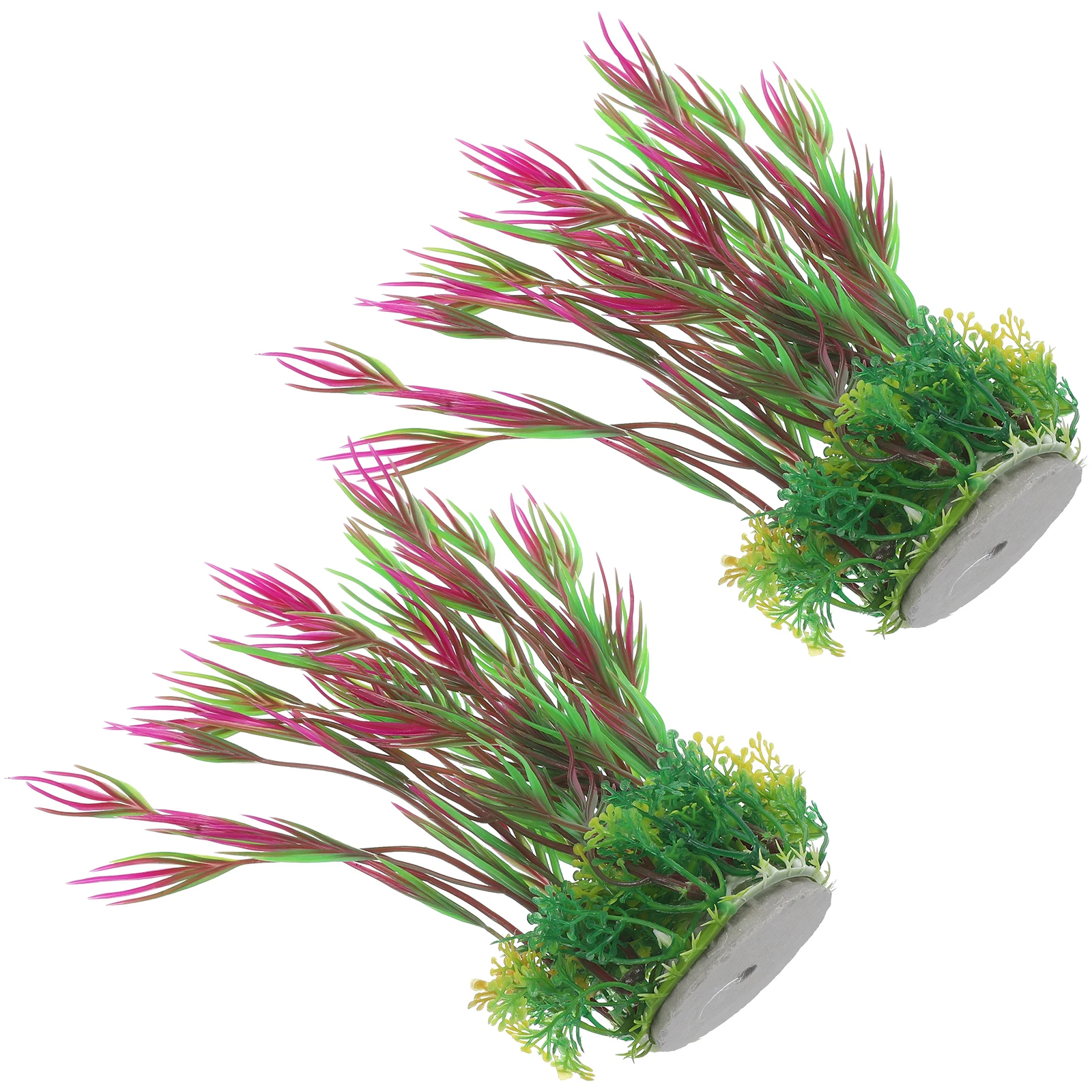 

2pcs Desktop Grass Fake Grass Decorative Aquarium Fish Tank Accessory Fish Tank Decor Small Aquarium Plant Compact Fake Plant