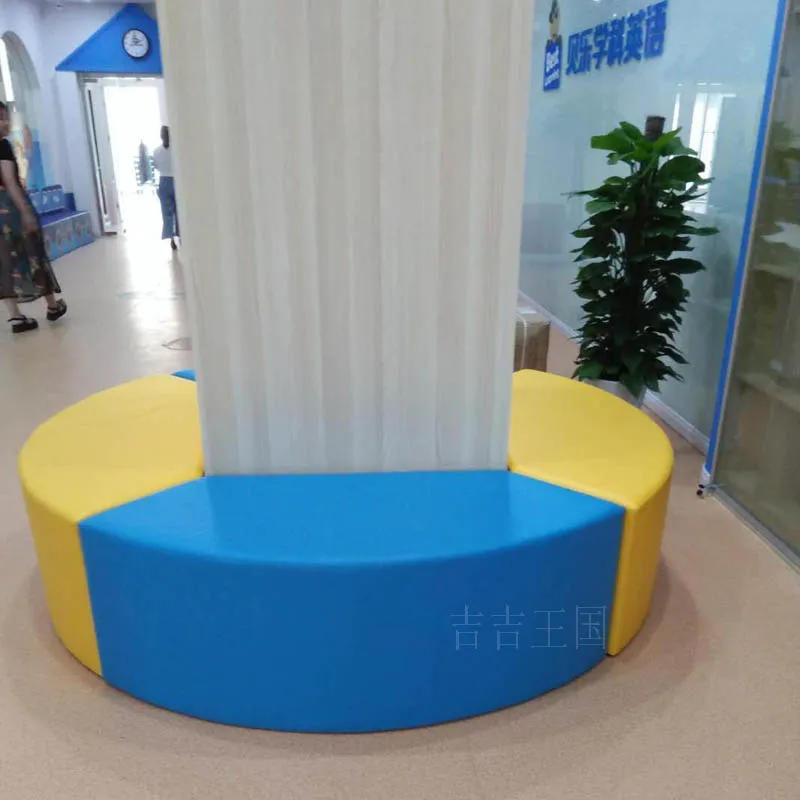 Surrounded column sofa stool wrapped column curved stool early education hall circular column