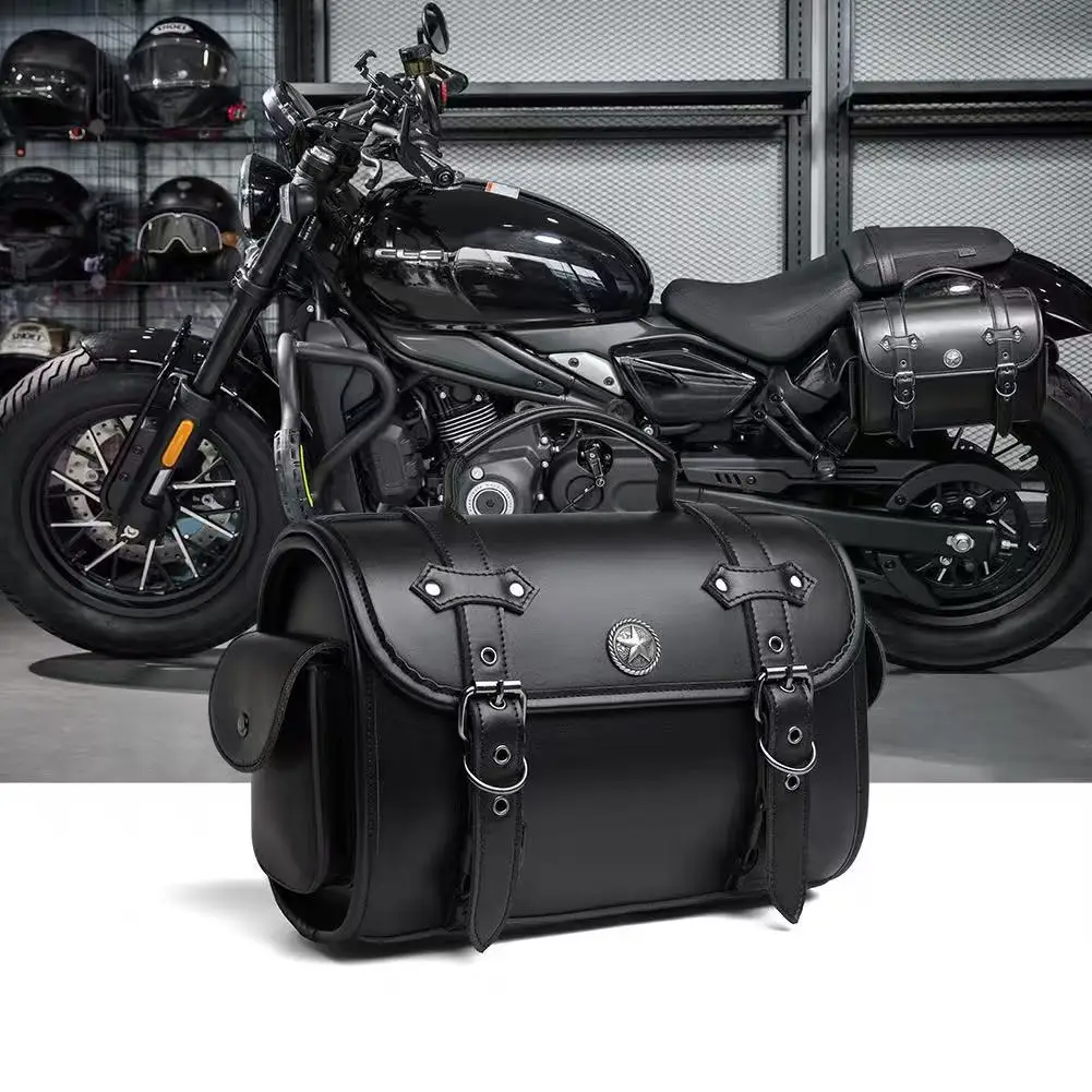 Motorcycle Saddlebag Retro Throwover Saddlebags  Motorcycle Luggage Side Bags Waterproof Storage Tool Bag for Harley Moto