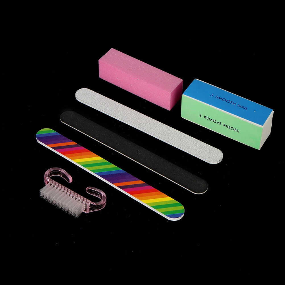 

6pcs Nail Art Tool Set Manicure Pedicure Files Buffer Sanding Blocks Polisher Board For Natural False Nails