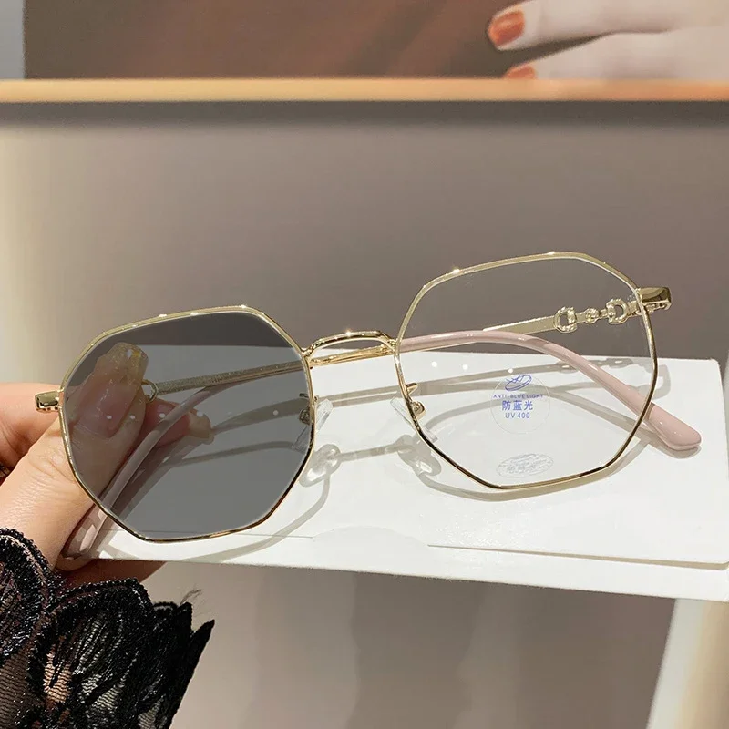 مضلع المضادة للأشعة فوق البنفسجية قصر النظر النظارات الجديدة المضادة للأزرق اللونية قصر النظر الانتهاء نظارات خفيفة خمر نظارات #4