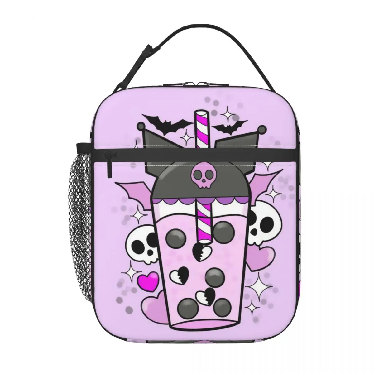 Custom Halloween Kuromi Cartoon Anime Insulated Lunch Tote Bag per le donne Portable Thermal Cooler Bento Box Kids School Children