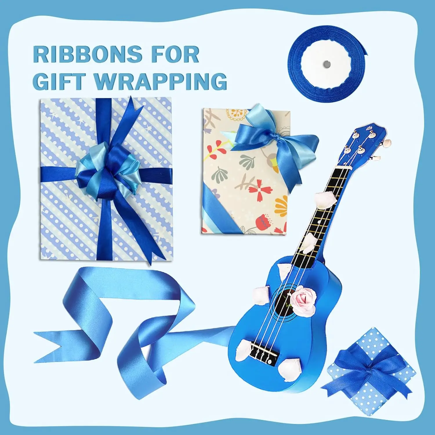 6 Rollen 150 Yards sortiertes einfarbiges Seidenband aus Satin und Satin für Hochzeitseinladungssträuße, Geburtstagsfeier, DIY-Geschenkverpackung – Detail 13