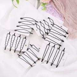 4PCS Metal Hair Clips Bobby Pins Invisible Curly Wavy Grips Barrette Hairpin Geometric Rhombus Headwear Hair Styling Accessory