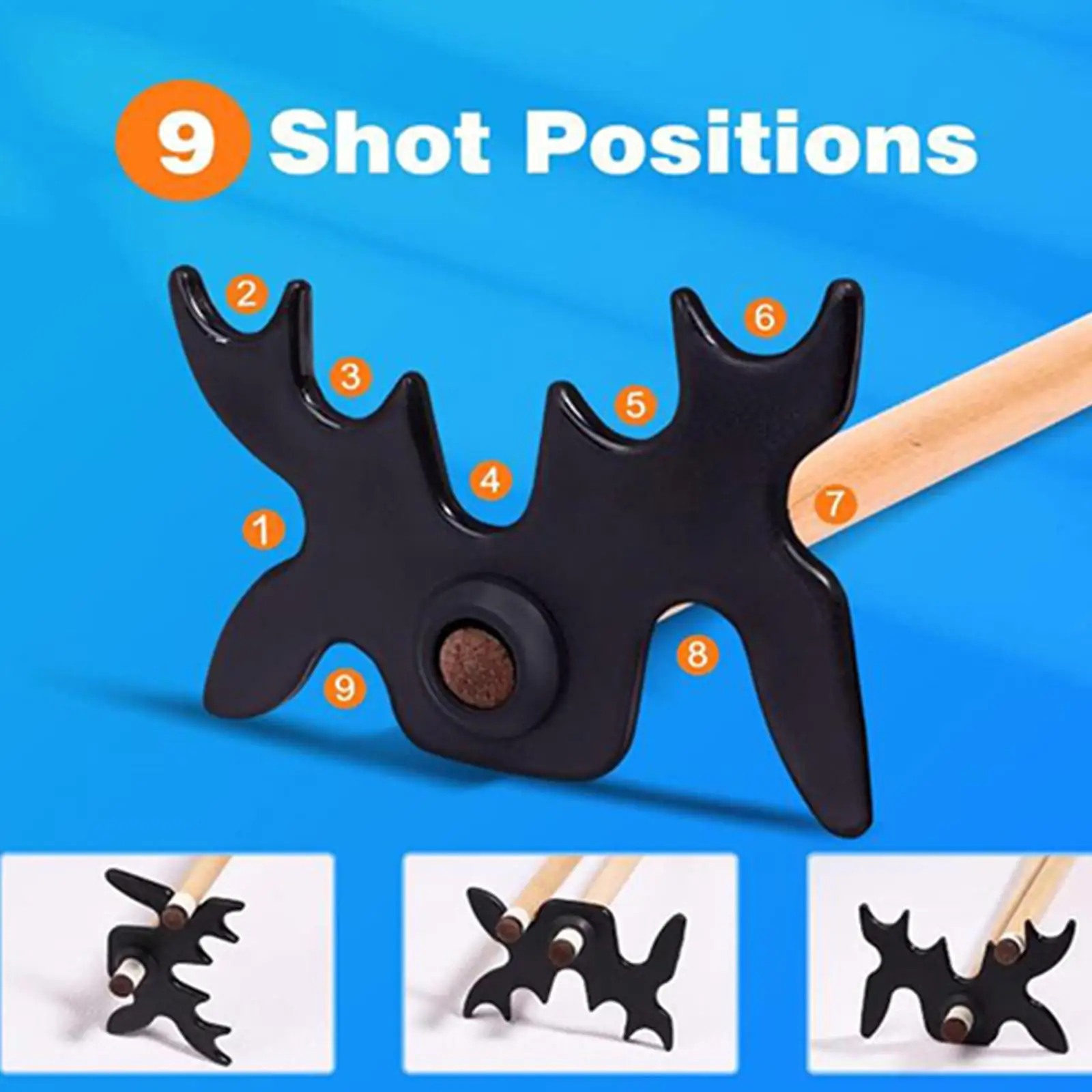 Pool Snooker Bridge Head Portable Crown Rack Billiard Cue Table Accessory Practice Aid for Gamers