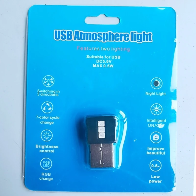 896F 5V USB Light DC5V 0.08W Multi functional USB LED Mood Light 8 Color