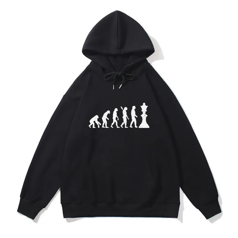 Chess Evolution Casual Streetwear Harajuku Men Women Cotton Hoodies Sweatshirts