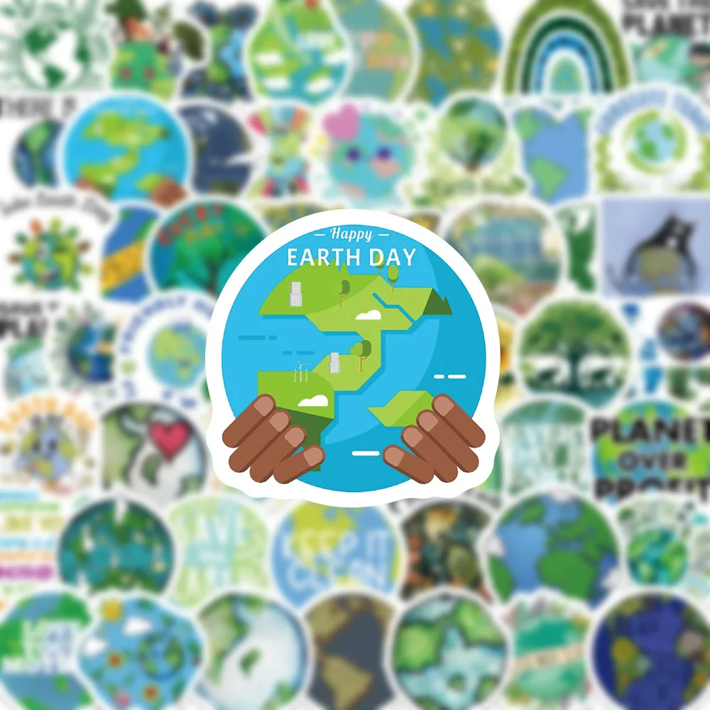 10/50/100PCS Earth Day Stickers Love the Earth Cartoon Decoration Protect the Environment Decals Laptop Guitar Graffiti Sticker