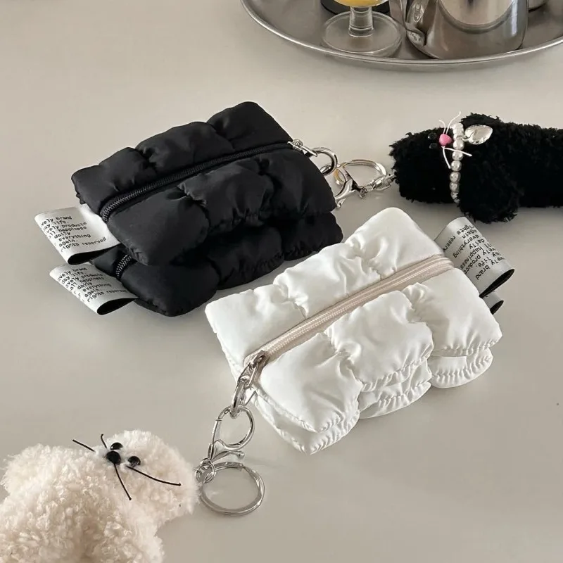 Cartera para mujer, Mini cartera pequeña bonita, bolsa de maquillaje multifuncional para lápiz labial, monedero de nube blanca, bolsa de almacenamiento portátil, funda para llaves, nuevo