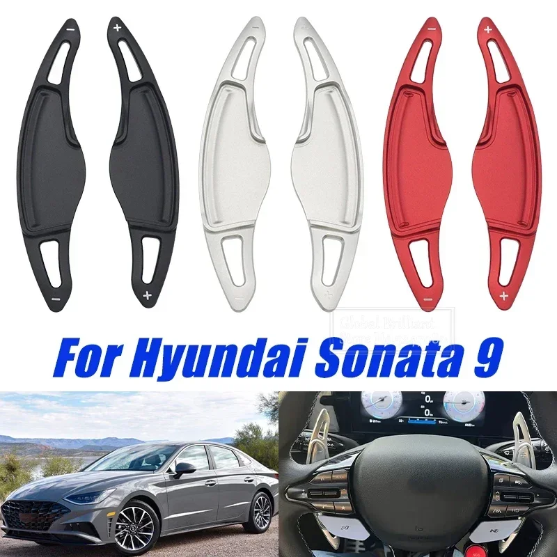 Aluminum Steering Wheel Shift Paddle Paddle Shifter Extension for Hyundai Sonata TA LF N Line Tucson Gear Shifter DSG Stickers