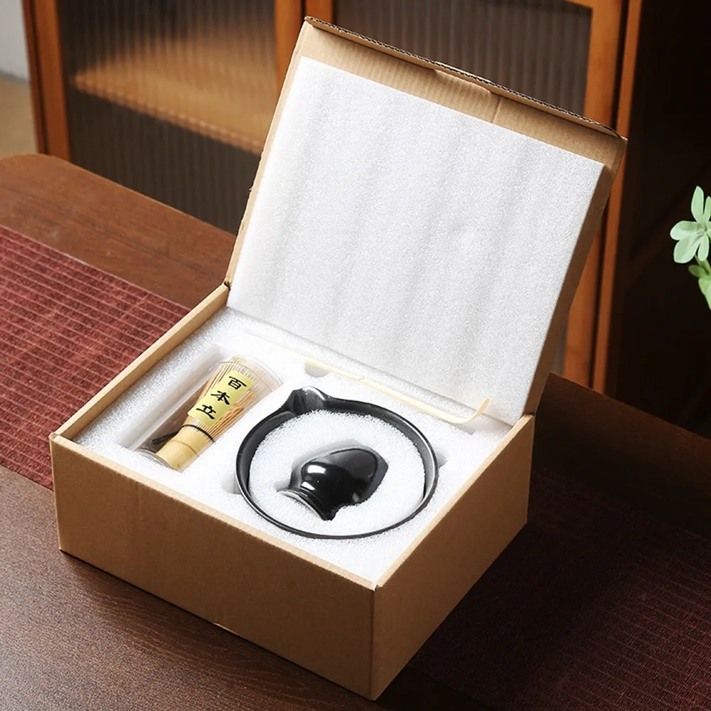 

Новый набор для чая матча из бамбука и керамики, 4 предмета: пищевой, многоразовый венчик для матча, безопасная щетка для размешивания матча