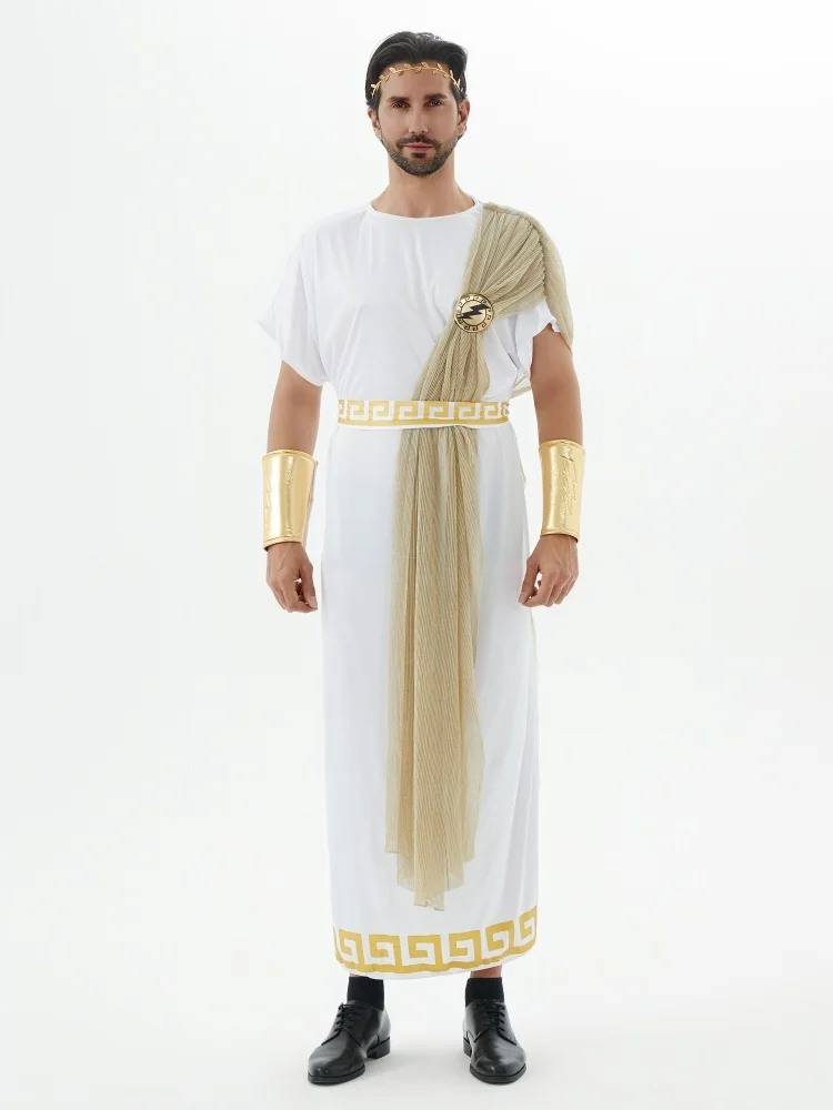 Halloween Cosplay Ancient Greek Gods Zeus Costumes Adult King of Rome Carnival Stage Show Role Play  Party Dress
