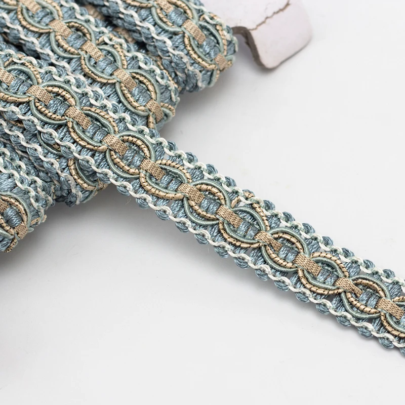 12Yards Blue Grey Lace Trim Ribbon Curve Lace Fabric Sewing Centipede Braided Lace Craft DIY Clothes Accessories Decoration