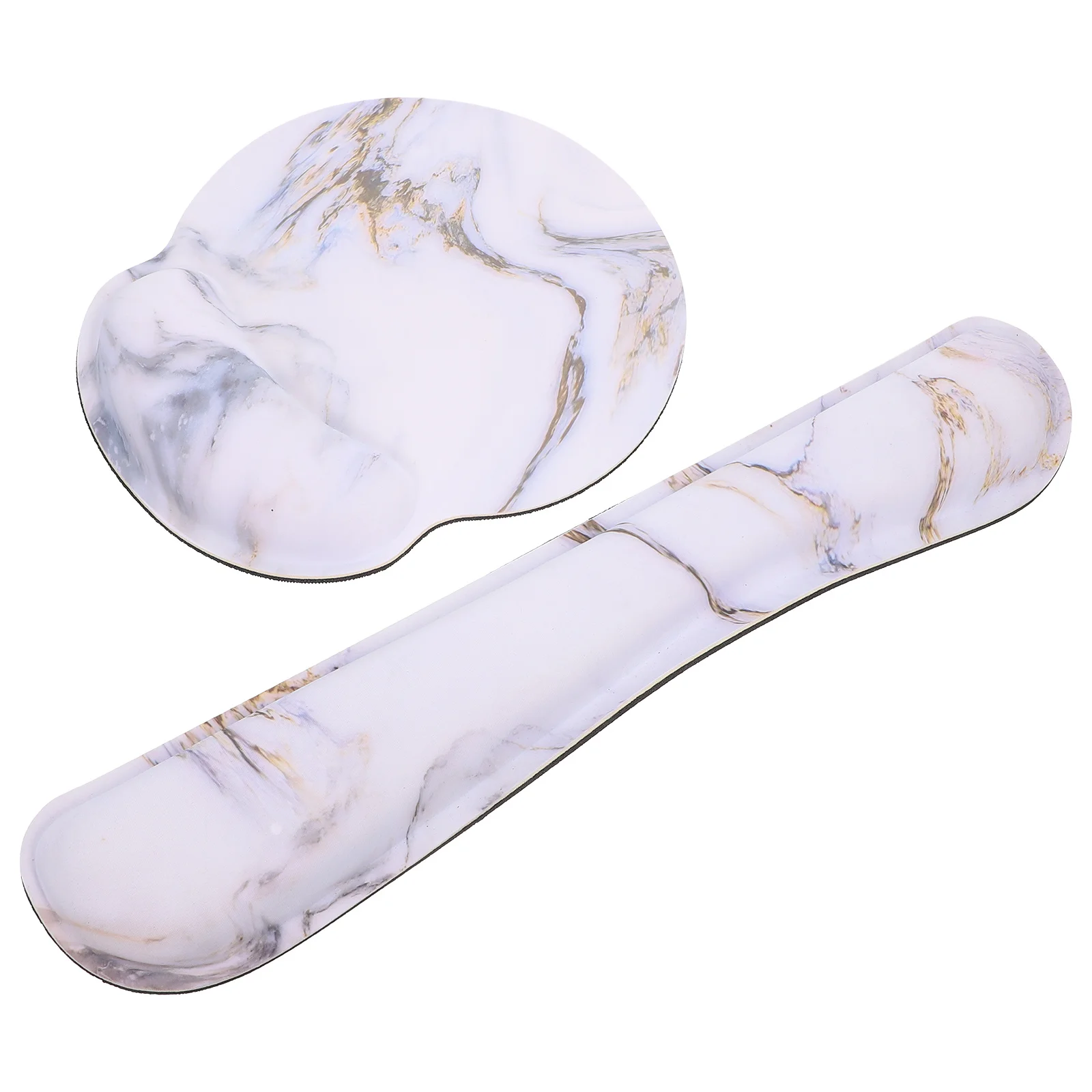 Juego de almohadilla de soporte para muñeca de ratón de espuma viscoelástica, diseño ergonómico para trabajo eficiente, evita el estrés en los hombros, codos, alfombrilla para muñeca y ratón, 1 Juego