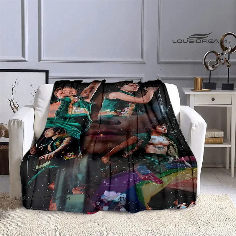 Singer H-Harry-S-Styles print blanket picnic blankets Flange warm blanket Soft and comfortable blanket bed linings birthday gift