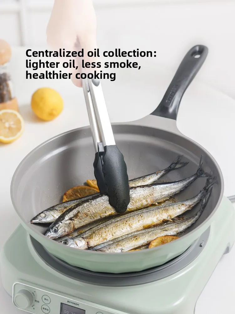 Moon Porcelain Series 28cm Frying Pan Wok, Ceramic Non-stick Pan, Wear-resistant Stir-fry Household Frying Pan