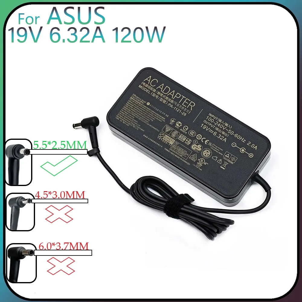 120W 19V 6.32A 5.5*2.5MM Laptop Adapter Power Supply For TOSHIBA ACER ASUS N550 K53 N750 N500 N56V N53S G50 N55 ADP-120RH