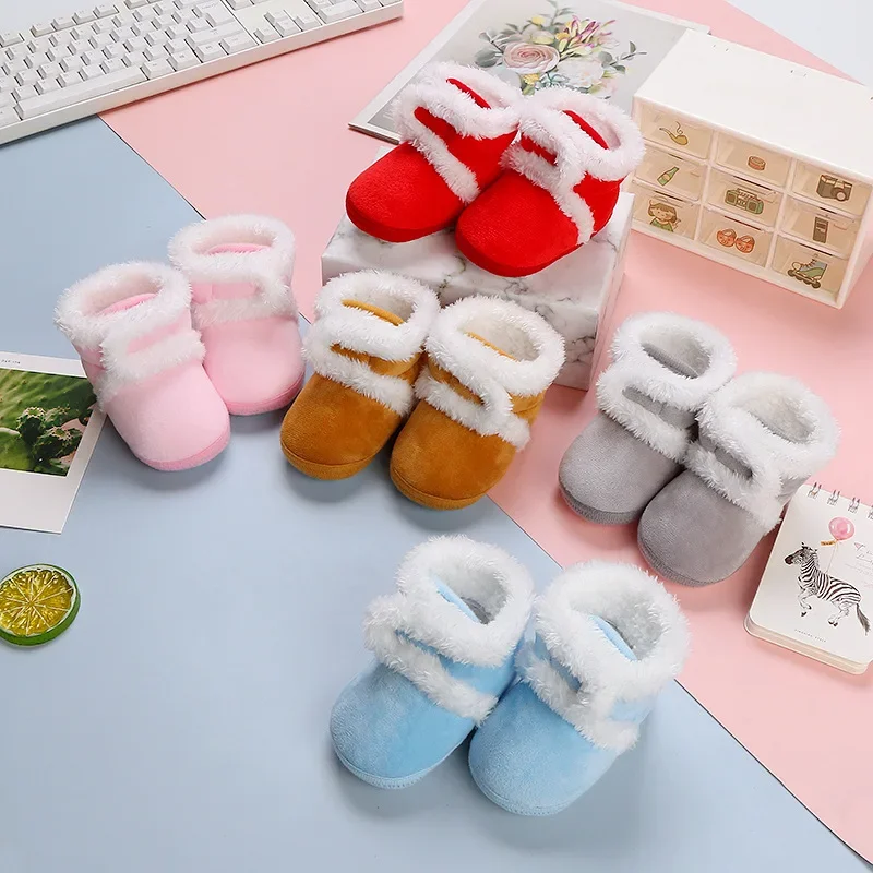 

Winter baby shoes handmade shoes for months soft soled walking baby that don't fall off plush socks cotton chaussure bebe fille