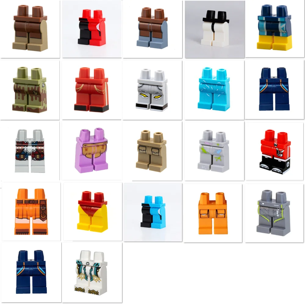 MOC City Figures Body leg Bricks Building Blocks Wear Cloth Accessory Doctors Farmer Worker Policeman Assembled Toys