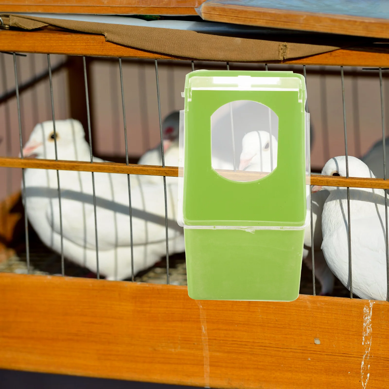 

Hanging Pigeon Feeder Large Capacity Bird Feeding Box For Parrot Cage Multi-Function Food Storage Container Pigeon Cage