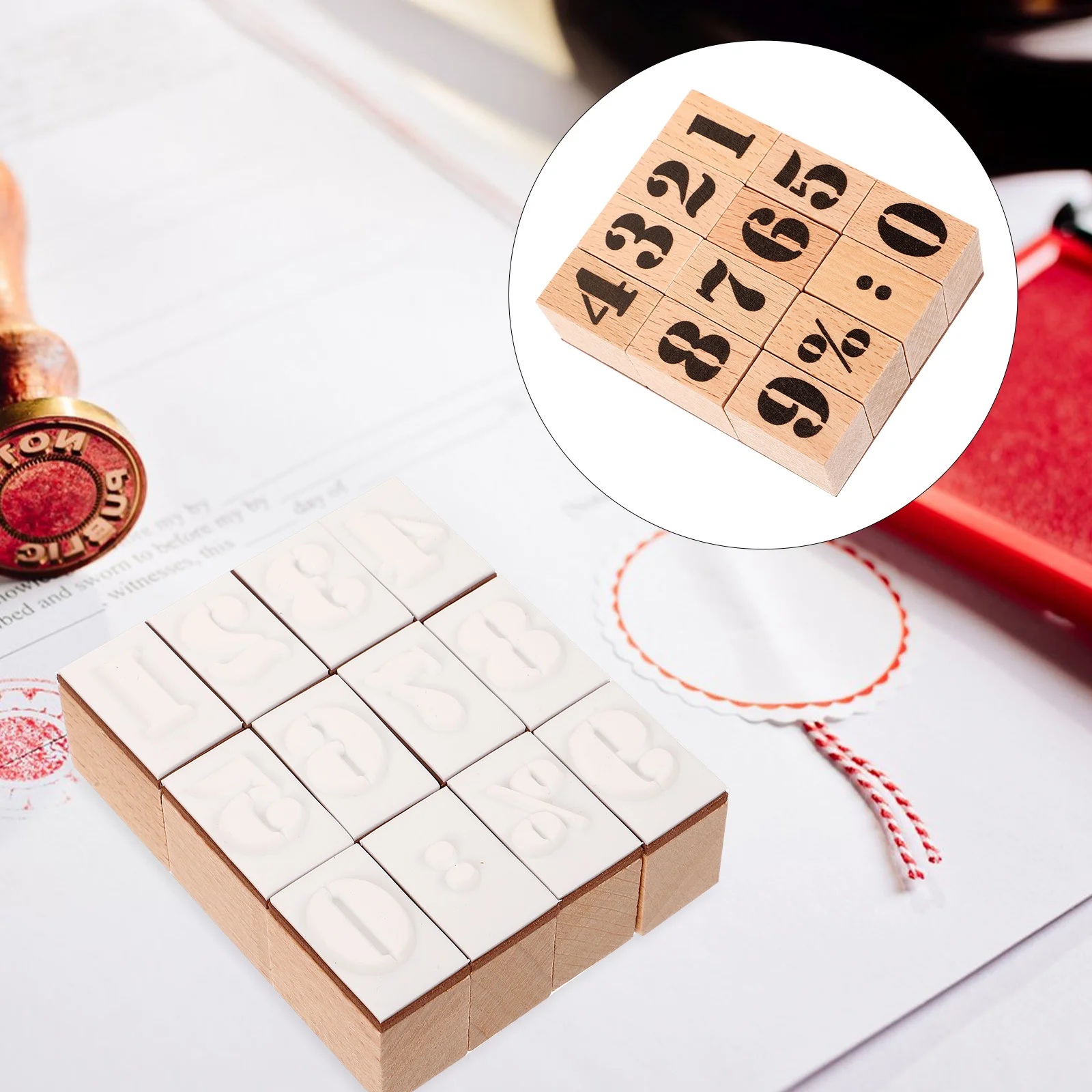 

Wooden Stamper Number Pattern DIY for Crafting Scrapbooks Journals Diaries Number Wood