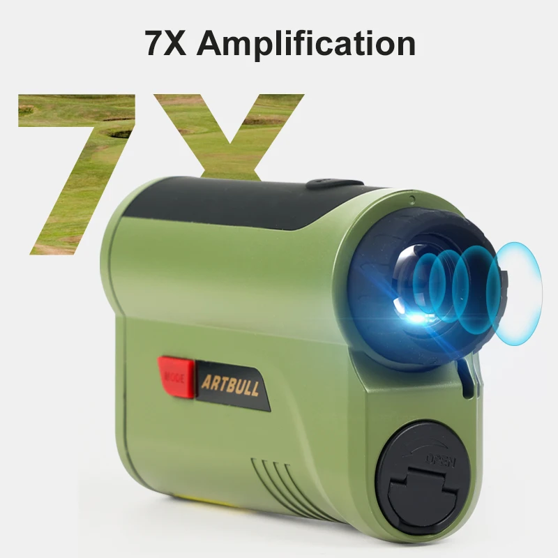 7x تضخيم OLED شاشة حمراء ليزر Rangefinder الصيد مقياس مسافات في الهواء الطلق 2000 1200 ياردة