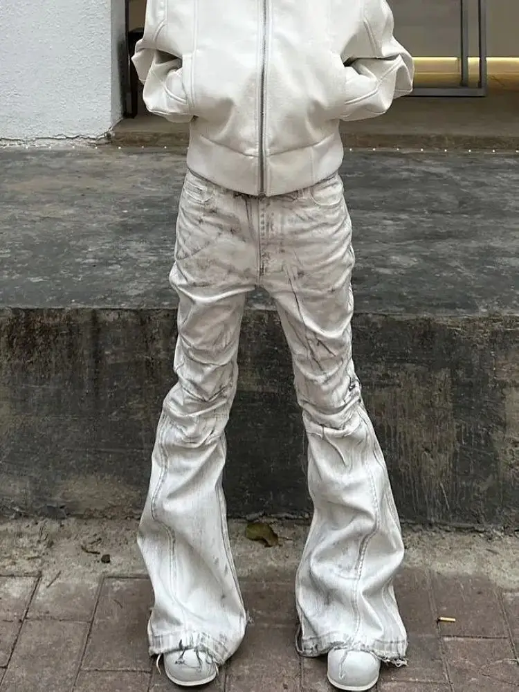 

Washed Distressed American Street Style Plus Size Women's Jeans Y2K High Waist Slimming Trousers Casual Punk High Waist Jeans