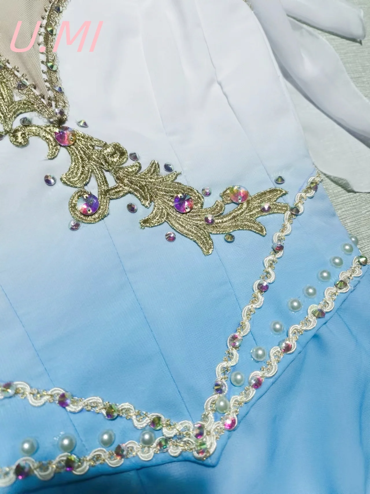 Abito da balletto professionale blu Cupido magico abito corto abito da competizione personalizzato