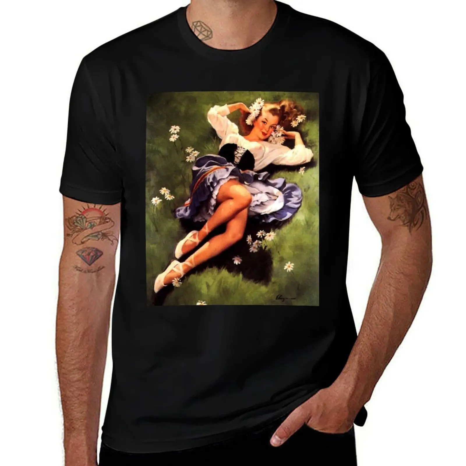 

Pin-Up Girl - Elvgren - Vintage T-Shirt Classic Print Short Sleeve Shirt