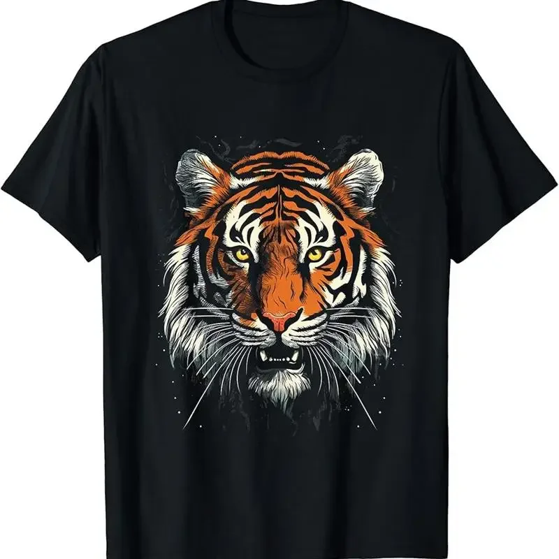Tigers Face Graphic Tees For Women Men T-Shirt