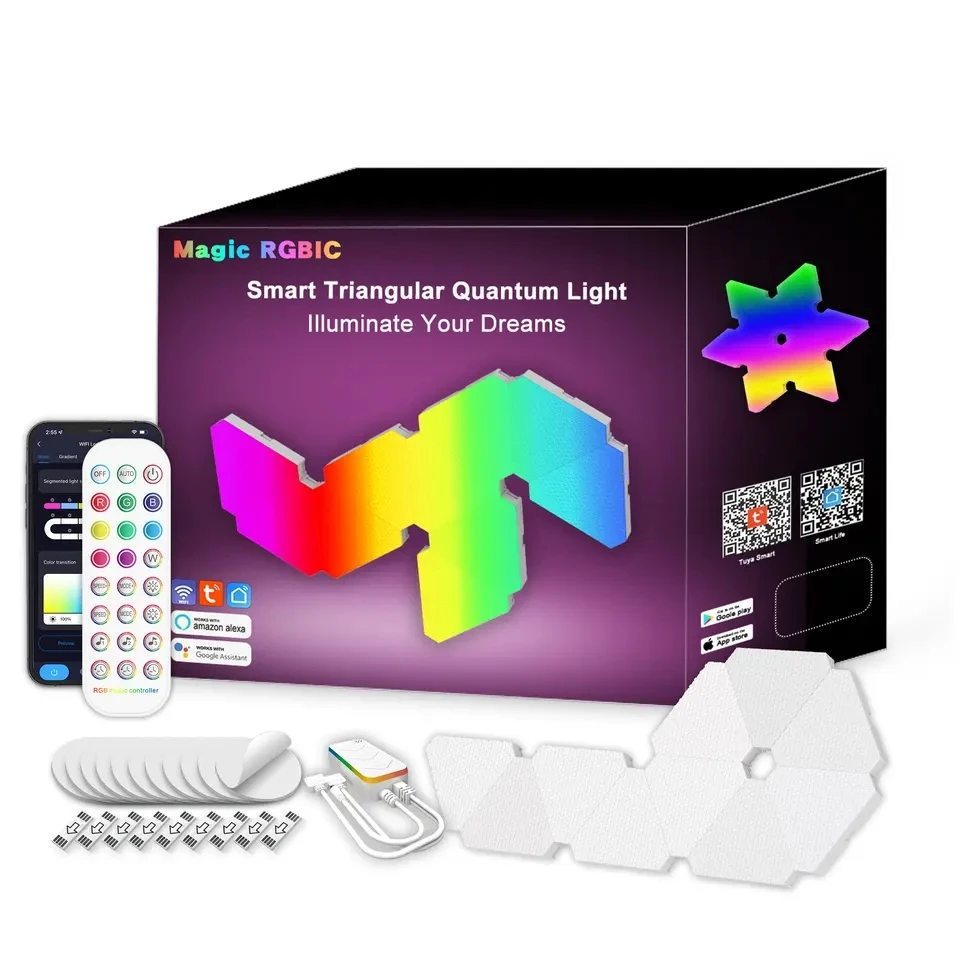 

tuya Smart WIFI DIY Design Colorful Wall Light Panels Triangle Lights RGB LED Lights