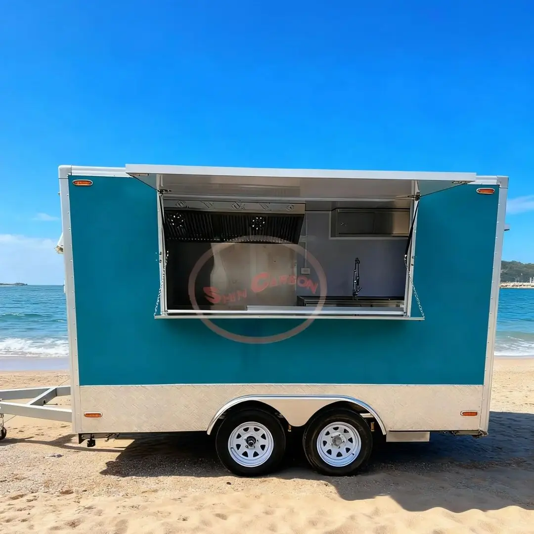 Duty High-Load-Bearing Food Trailer for Outdoor Street Commercial Snack Cart Mobile Fast Food Vending Truck Stable Structure
