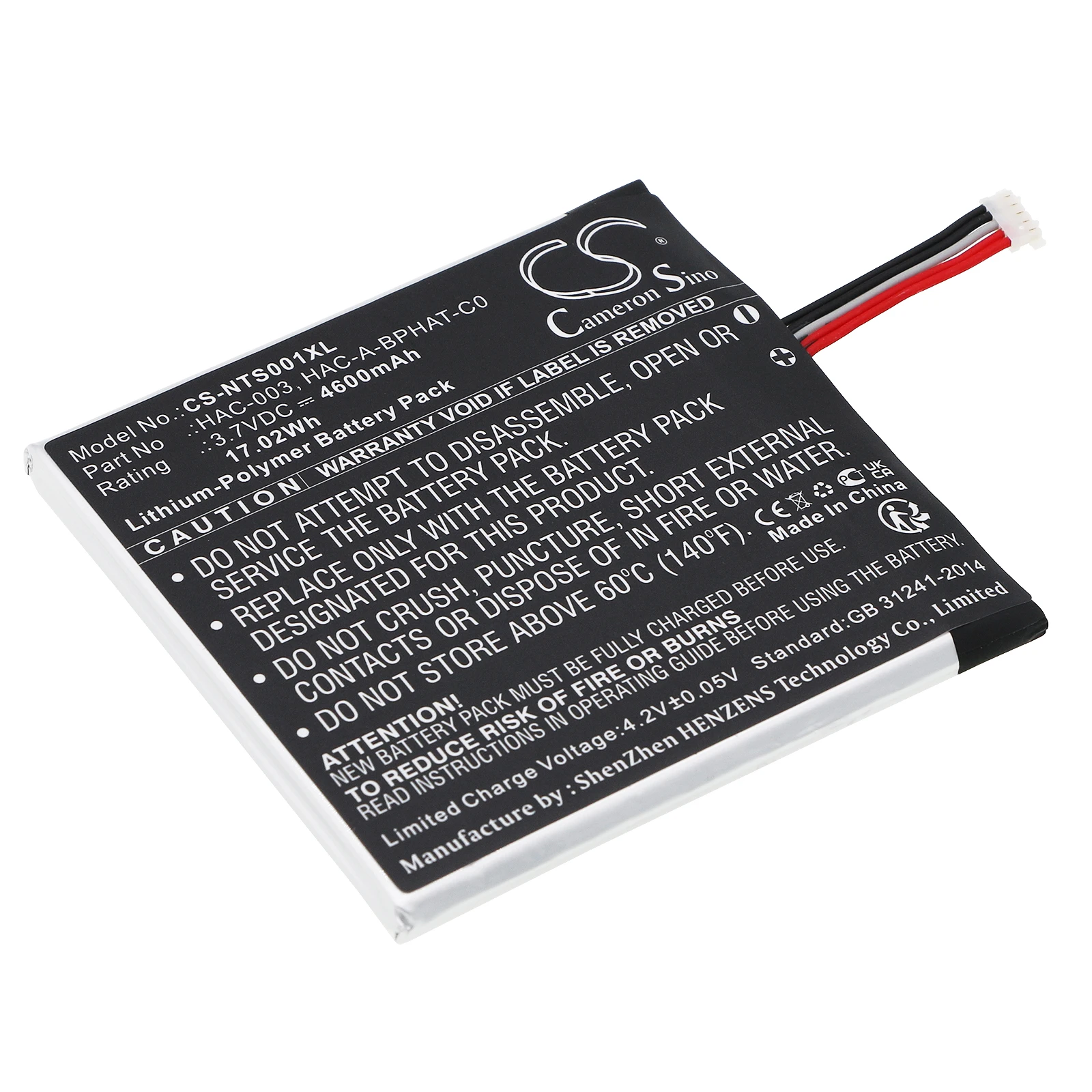 

battery Cameron sino batters Game Console battery CS-NTS001XL Nintendo Switch HAC-001 HAC-003 HAC-S-JP/EU-C0 HAC-A-BPHAT-C0