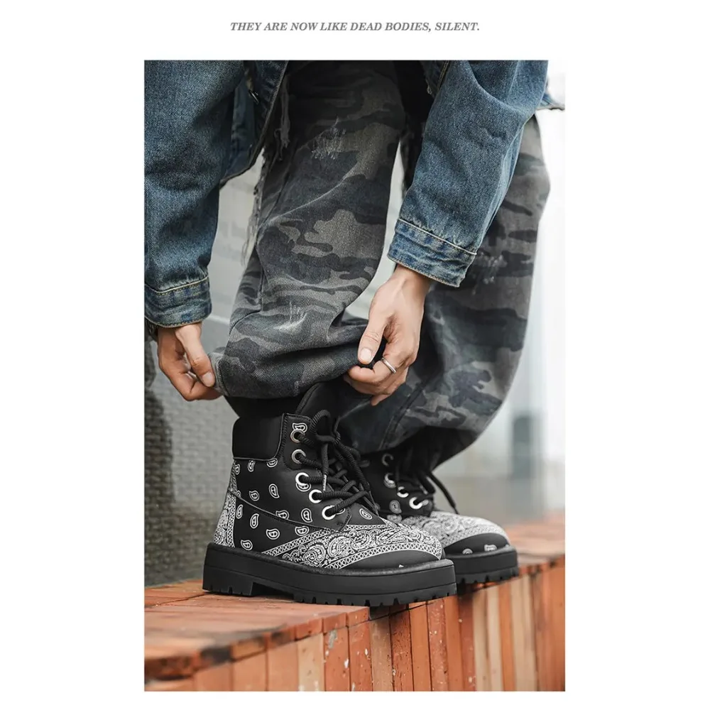 العلامة التجارية الرجال الأحذية النمط البريطاني للجنسين حذاء من الجلد موضة فاخرة الرجال دراجة نارية التمهيد عالية الجودة أحذية من الجلد جديد بوتاس موهير #6