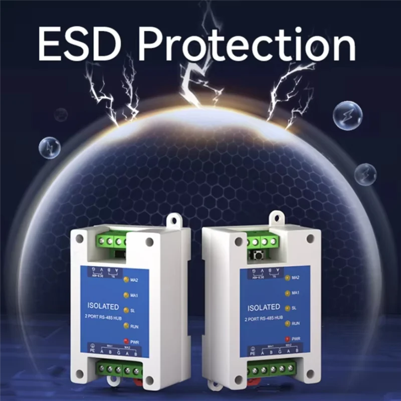 

Exquisite-Industrial DC 9~ 40V Optical Isolation 2 Way Cache Type RS485 To 1Way RS485 Hub E810-R21 Multi To One ESD Protection