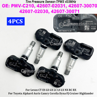 NEW 4PCS PMV-C210 433MHZ TPMS 42607-02031 42607-02030 42607-30070 42607-30071 For Lexus CT ES GS GX LC LS LX RX NX IS III