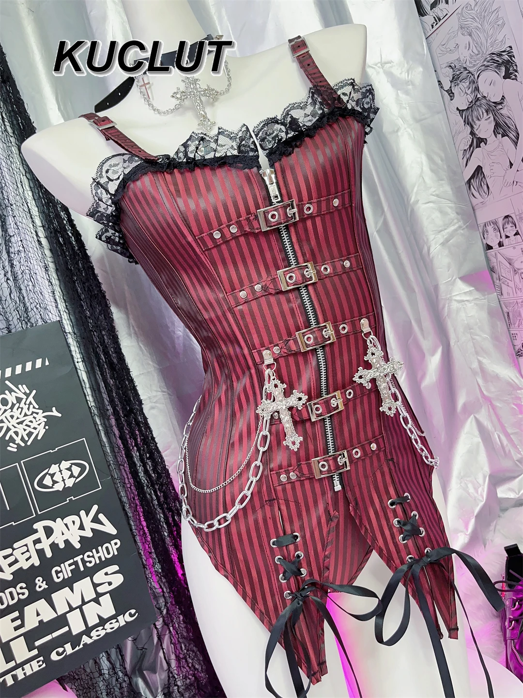 

Summer Women's Tops Cross Chain Punk Gothic Y2k Sling Femme Retro Sexy Camisole for Women Fashion 2025 New Tanks Top