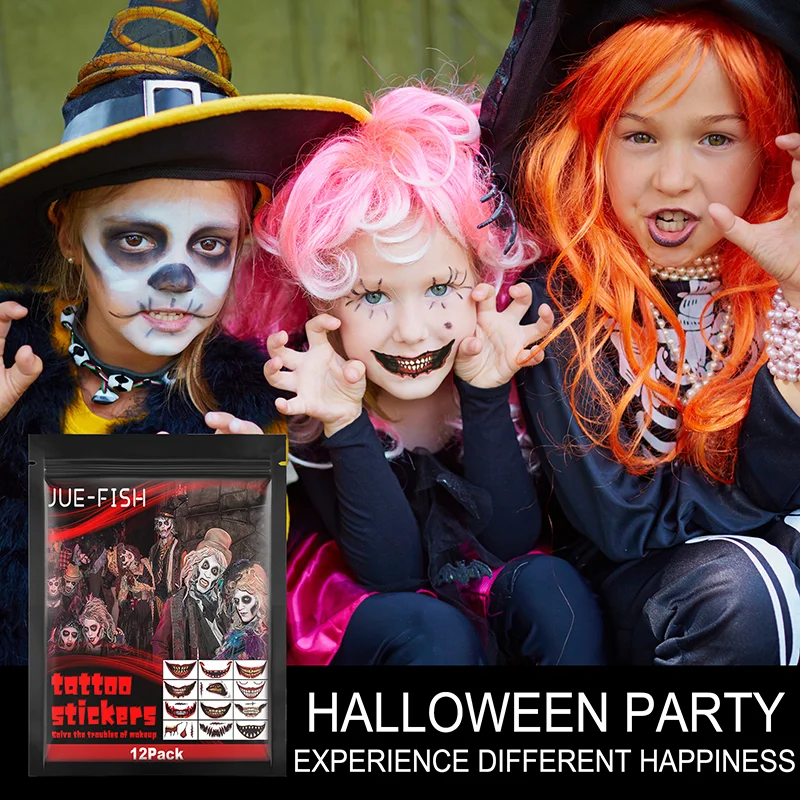 Halloween tattoo stickers, Halloween Horror Party Party make-up decoratieve mond tattoo stickers