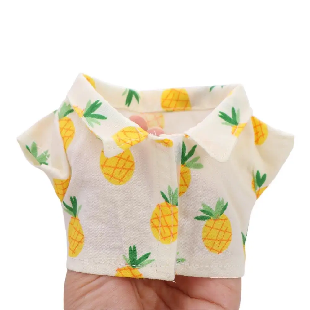 Camiseta de manga corta a rayas para casa, ropa para muñeca de peluche, pantalones para muñeca blanco y negro, ropa para muñeca, camisa para muñeca