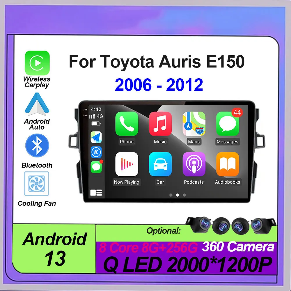 

Автомагнитола для Toyota Auris E150 2006-2012, Android, GPS-навигация, мультимедийный видеоплеер, Carplay, сенсорный экран, автостерео